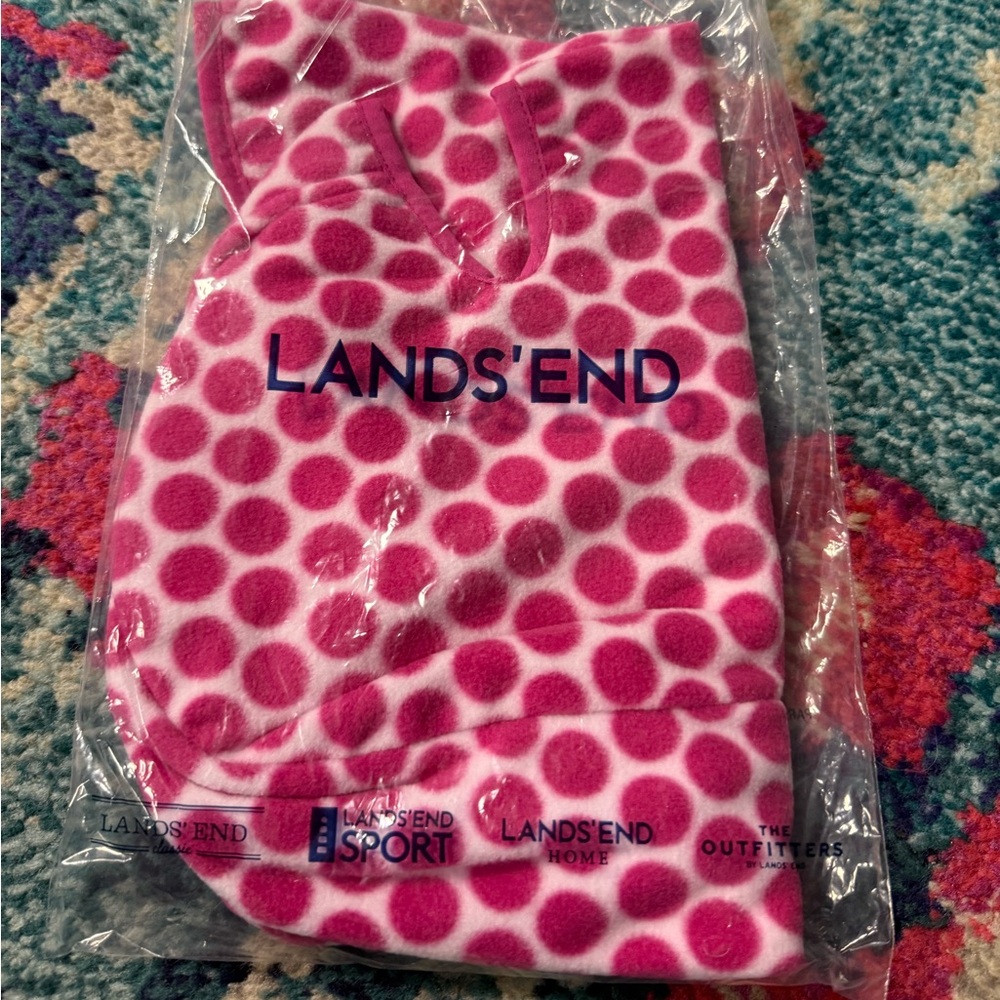 Lands' End Deep Pink Polka Dot Balaclava
